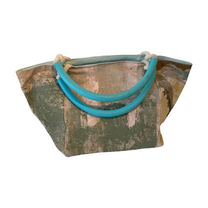 JULIE POULSEN | ‘Land Meets Sea‘ Boat bag: Midi | Re-cycled painting | Medium