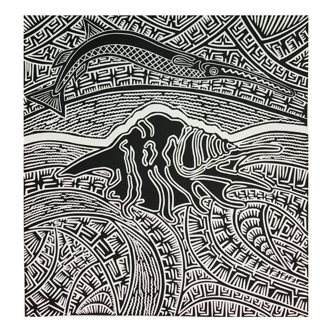 JOEL SAM | 'Yatha and Long Tom' | Linocut Print
