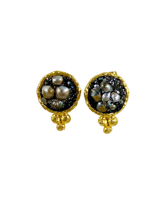 ARTIZ | ‘Ancient’ Earrings | Gold plated bronze / silver