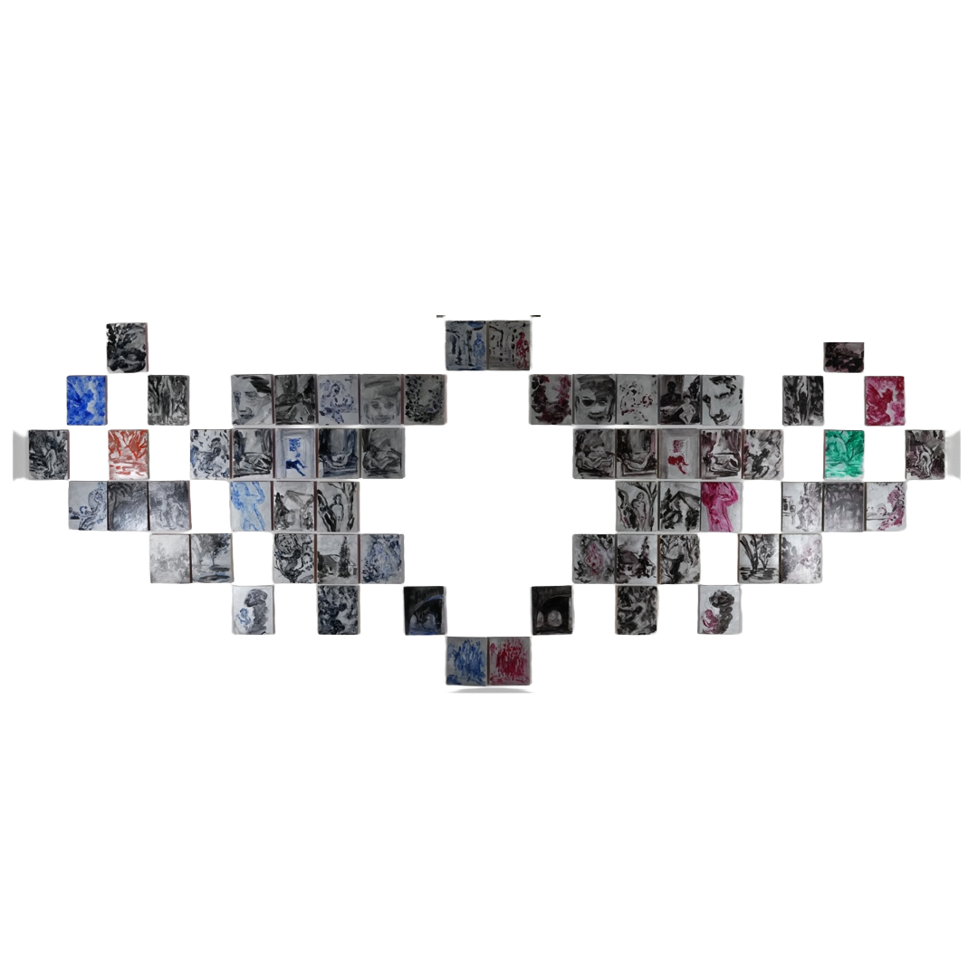 MARK MISIC | 'Phoenix rising / Dweller on the threshold of the Black Lodge' | 2025 | acrylic on board | H3060 x W5740  mm |