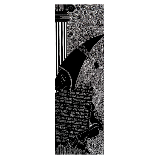 BRIAN ROBINSON | 'He ascended from the heavens with a plank of text' | Linocut Print