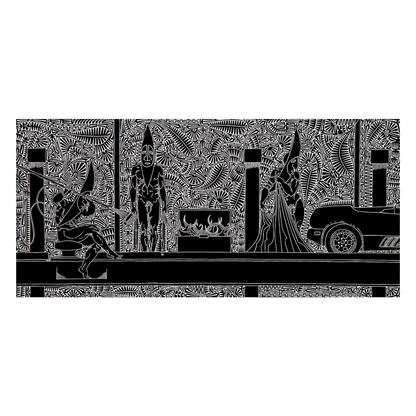 BRIAN ROBINSON | '3 Fishermen and a Lamborghini' | Linocut Print