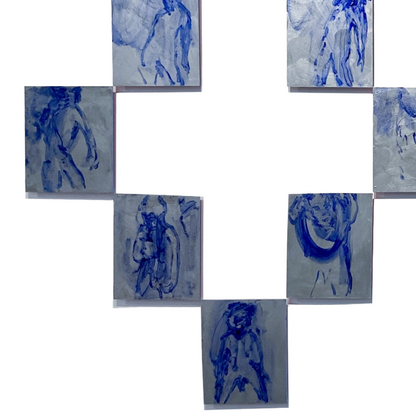 MARK MISIC | 'Blue Rose - shaman / dance of nobody'  | 2024 | acrylic on board | H 1270 x W 1025 mm