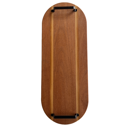 EARL HILL STUDIOS | ‘Silky Oak Board’ | Hand-made platter / metal handles