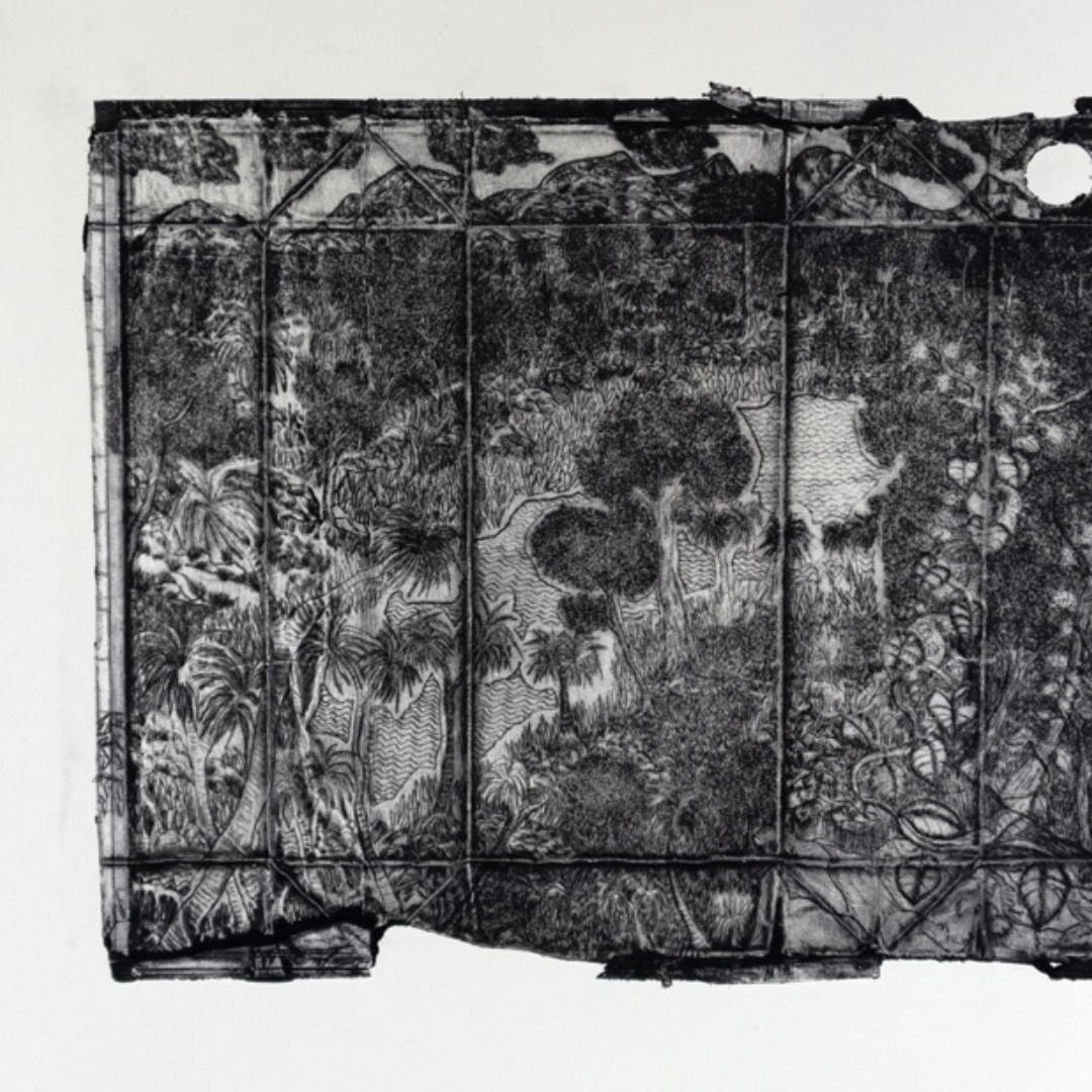 PETER B  MORRISON  | 'Kausa (Pandanus)' | Drypoint etching