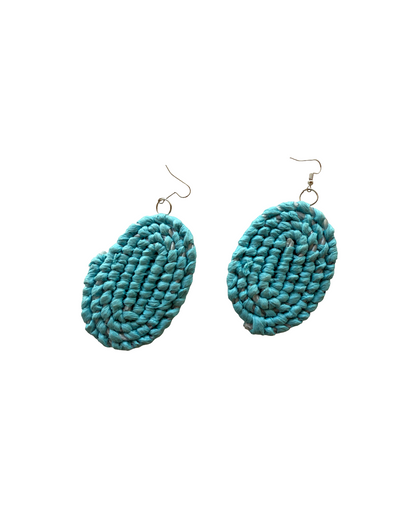 VENETTA DENHAM | 'Gundala' | Light blue woven earrings