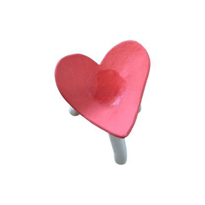 FLINTSTONE DESIGNS | 'Tall Pink Heart Dish' | Ceramic