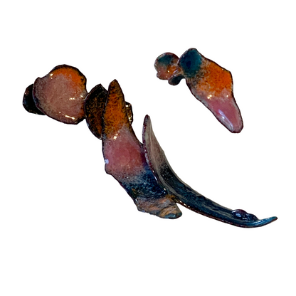 LOIS HAYES | ‘Shifting Contours - Earrings 6’ | 2025 | Enamel / recycled copper/ sterling silver | Studs