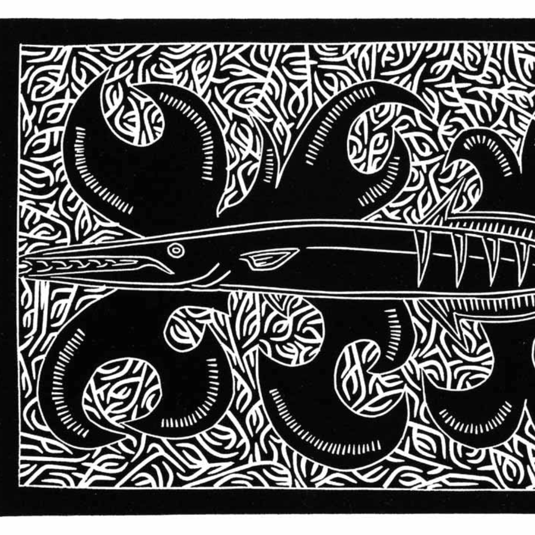 JOEL SAM | 'Barred Long Tom' | Linocut Print