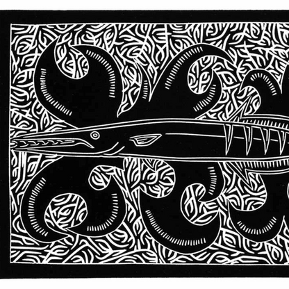 JOEL SAM | 'Barred Long Tom' | Linocut Print