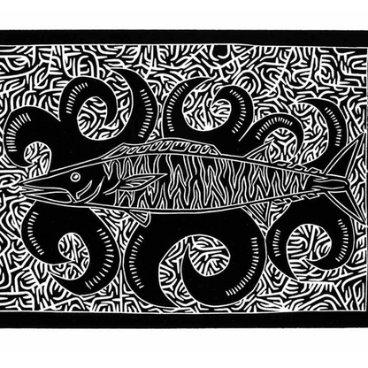 JOEL SAM | 'Wahoo Mackerel' | Linocut Print