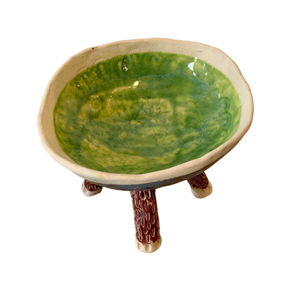 FLINTSTONE DESIGNS | ‘Green Burgundy Legs Critter’ | Ceramic