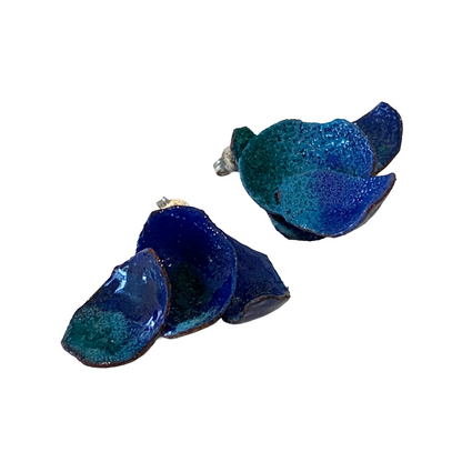 LOIS HAYES | ‘Shifting Contours - Earrings 1’ | 2025 | Enamel / recycled copper/ sterling silver