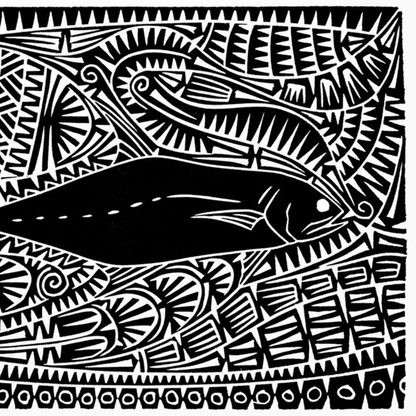 BRIAN ROBINSON | 'Queen Fish Motif' | Linocut print