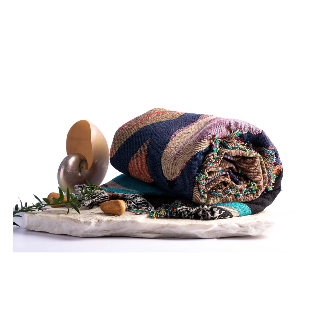MUNIMBA-JA ART CENTRE - Libby Harward | 'Bambara (Pathways) Blanket' | Recycled Cotton Blanket