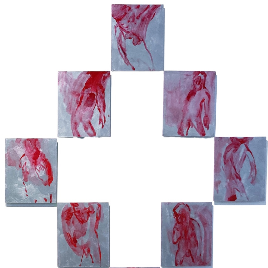 MARK MISIC | 'Red Rose - Shaman / dance of nobody' | 2025 | acrylic on board | H 1270 x W 1025 mm