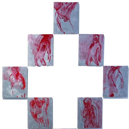 MARK MISIC | 'Red Rose - Shaman / dance of nobody' | 2025 | acrylic on board | H 1270 x W 1025 mm