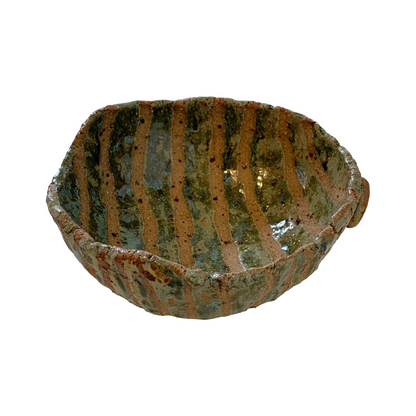 FLINTSTONE DESIGNS | 'Green Gloss Stripe Critter' | Ceramic