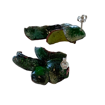 LOIS HAYES | ‘Shifting Contours - Earrings 3’ | 2025 | Enamel / recycled copper/ sterling silver