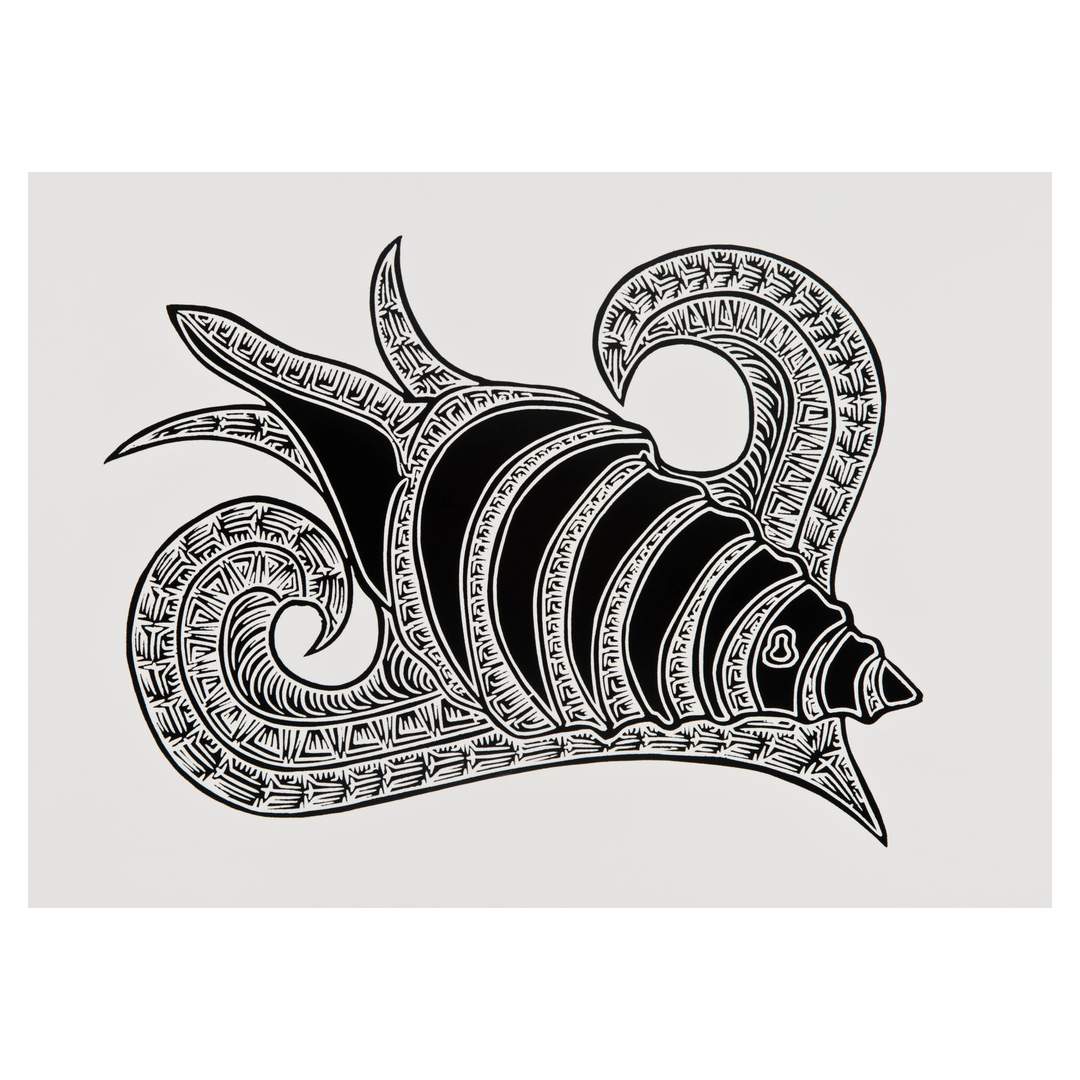 JOEL SAM | 'Bu (trumpet shell)' | Linocut Print – NorthSite Store