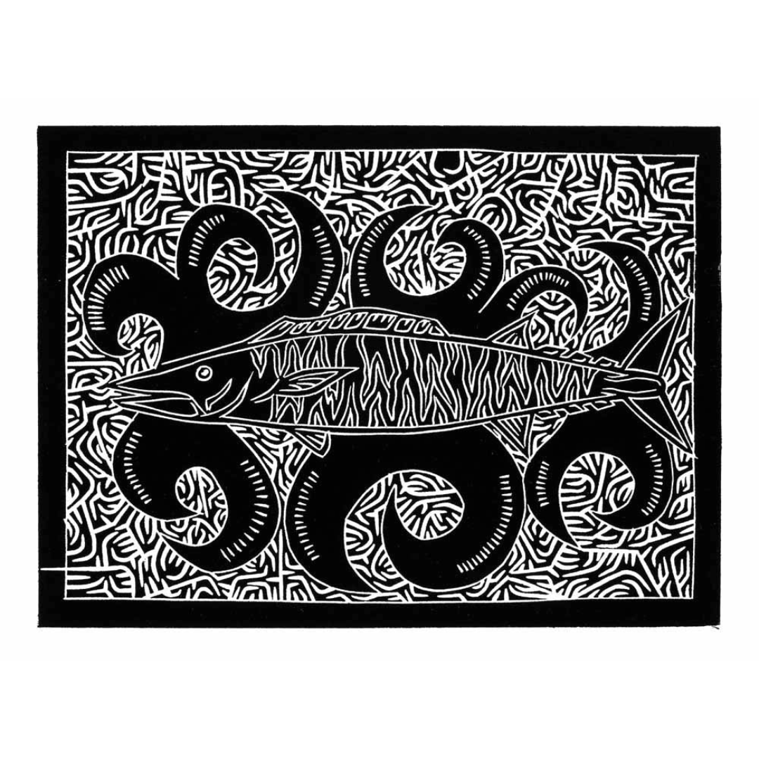 JOEL SAM | 'Wahoo Mackerel' | Linocut Print