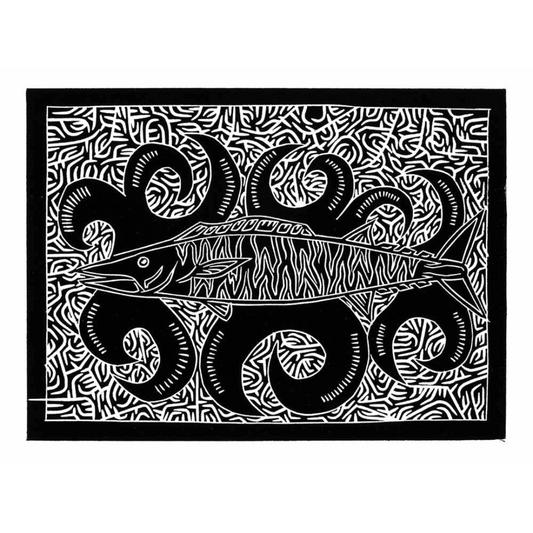 JOEL SAM | 'Wahoo Mackerel' | Linocut Print
