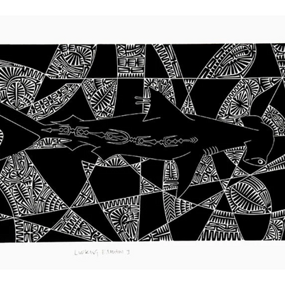 BRIAN ROBINSON | 'Lurking Baidam I Kursi' | Linocut