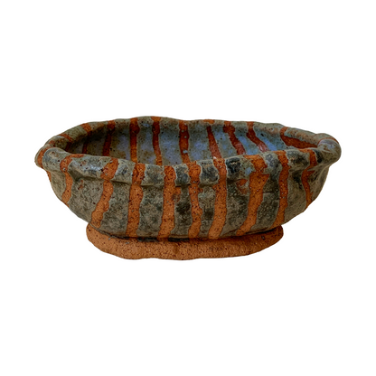 FLINTSTONE DESIGNS | 'Blue/Green Striped Critter' | Ceramic