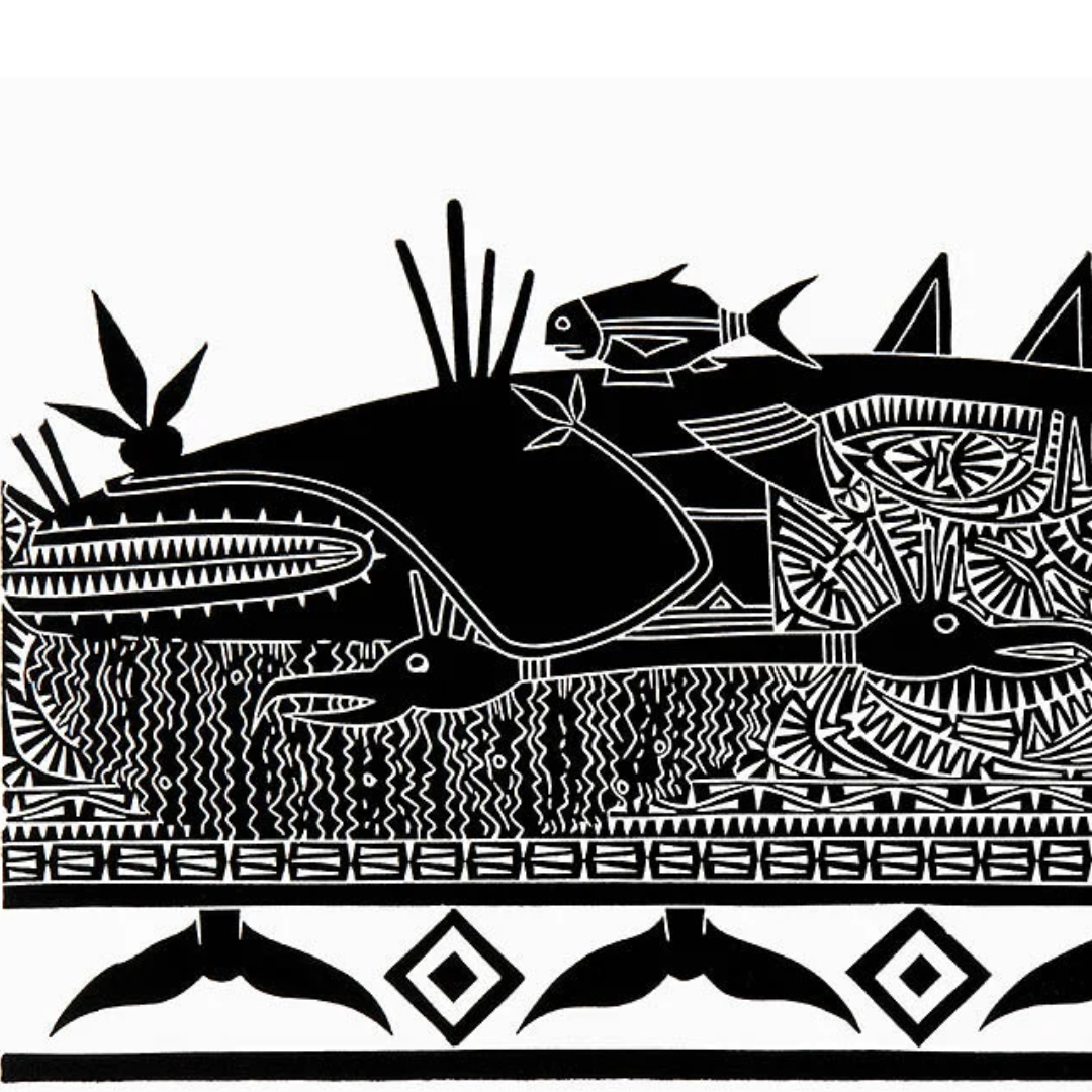 BRIAN ROBINSON | 'Ilan mask II' | Linocut print
