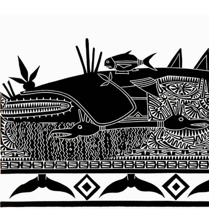 BRIAN ROBINSON | 'Ilan mask II' | Linocut print