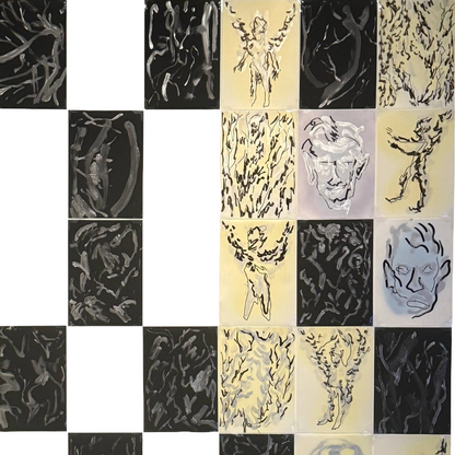 MARK MISIC | 'Elemental meme & fairies in the tree of life '  | 2025 | Mixed media on Yupo paper | H 2673 x W 1470 mm