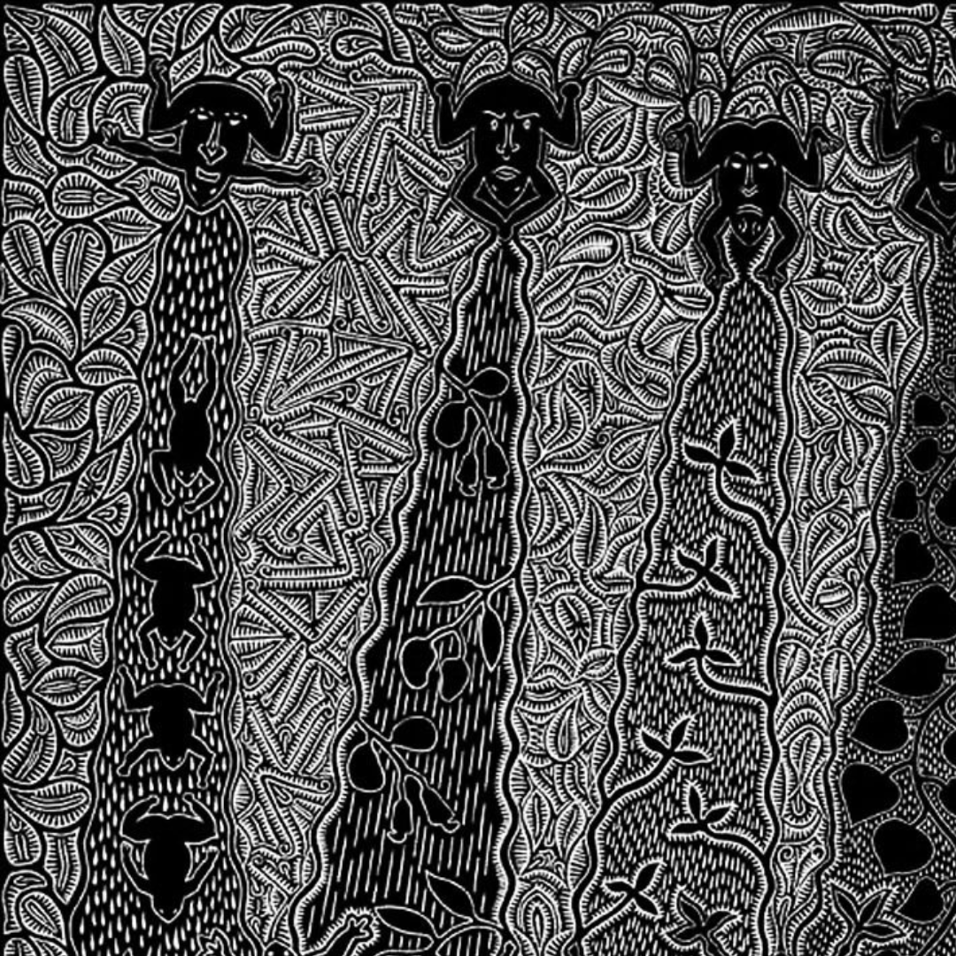 BILLY MISSI | 'Ari sulam ka (calling on the rain)' Linocut Print