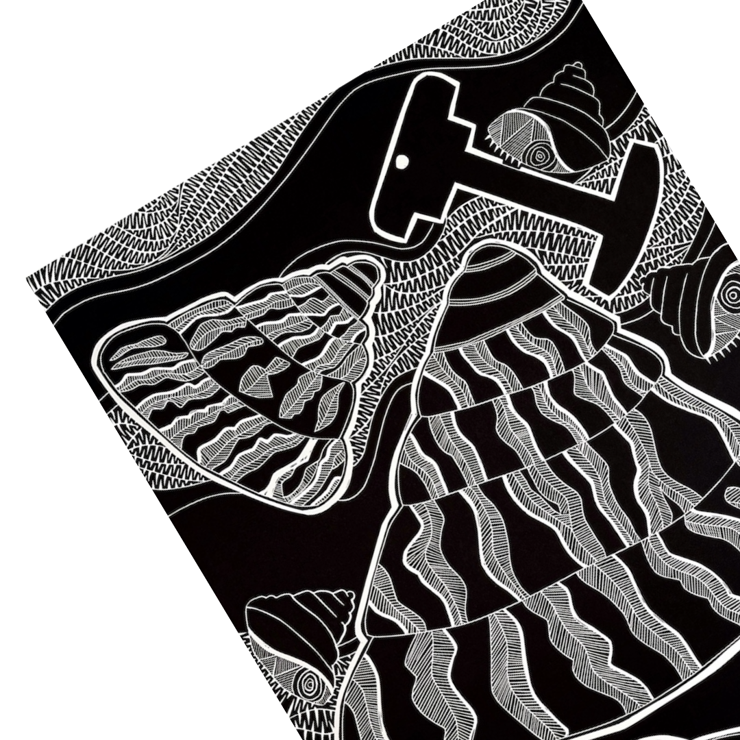 PAULA SAVAGE - Moa Arts | 'Big Kabar' | Linoprint on BFK Rives paper