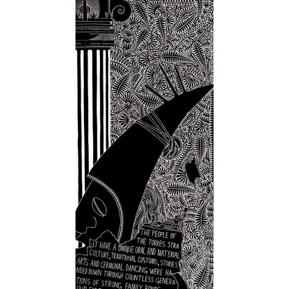 BRIAN ROBINSON | 'He ascended from the heavens with a plank of text' | Linocut Print