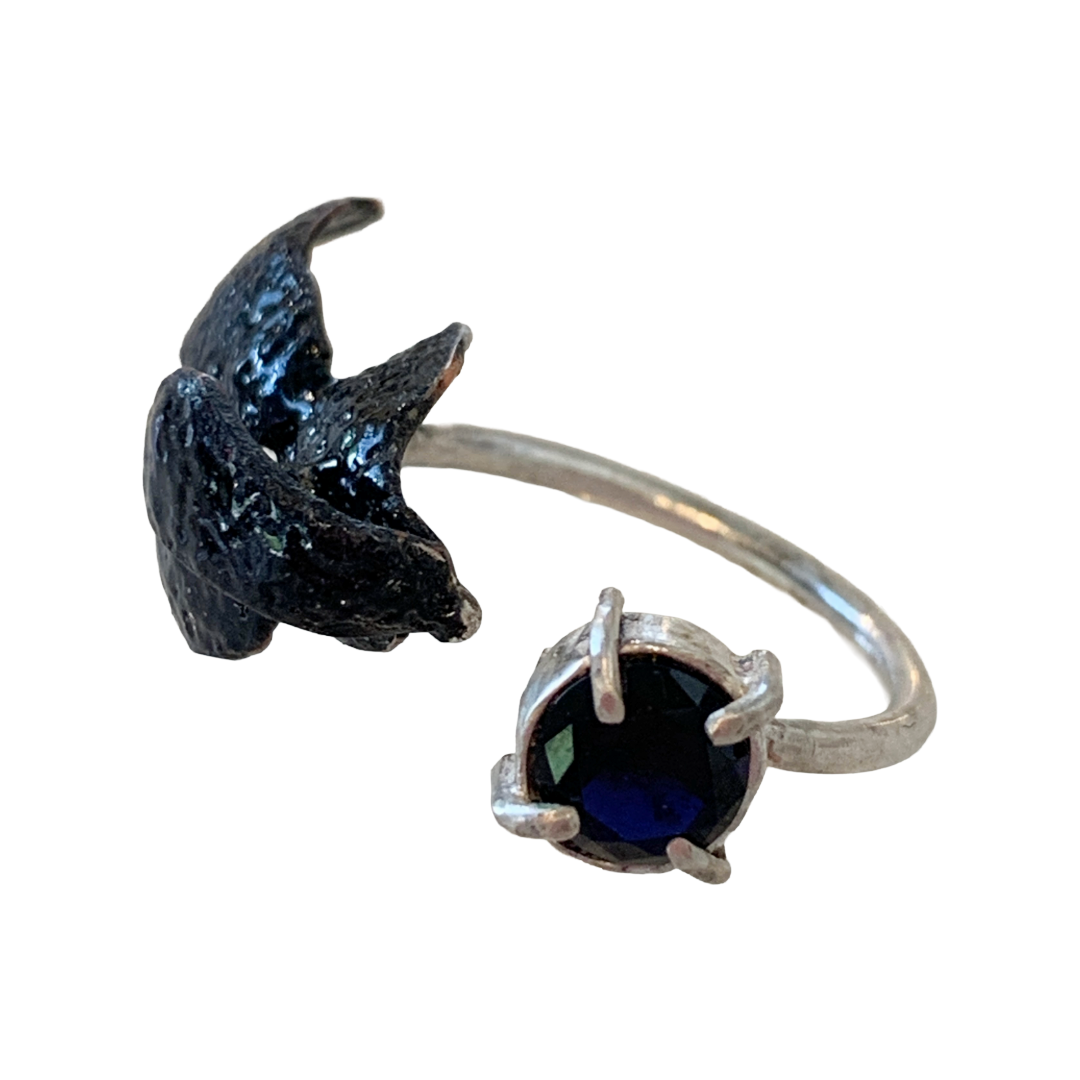 LOIS HAYES | ‘Shifting Contours - Ring 1’  | 2025 | Enamel / recycled copper/ sterling silver/ lab grown sapphire