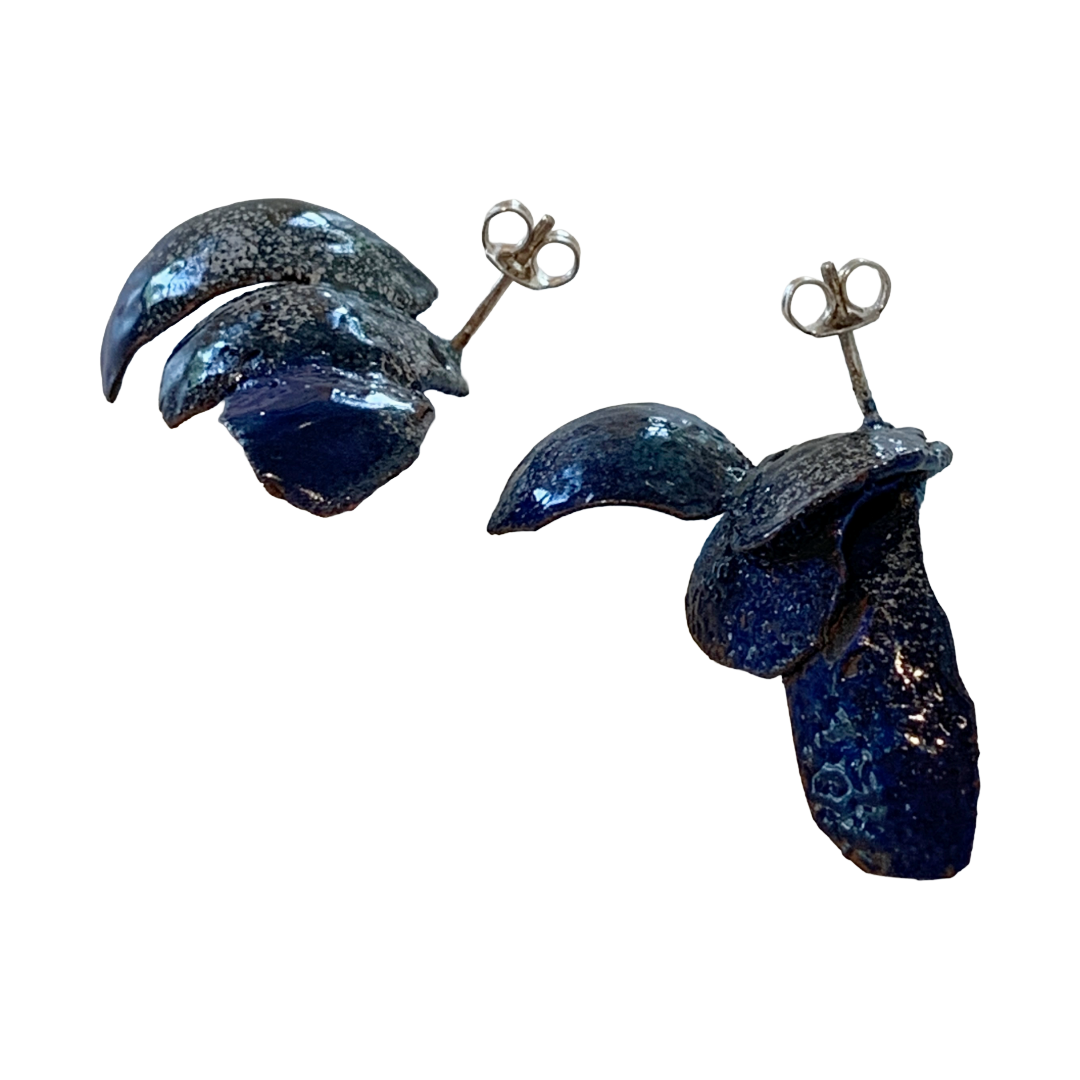 LOIS HAYES | ‘Shifting Contours - Earrings 1’ | 2025 | Enamel / recycled copper/ sterling silver