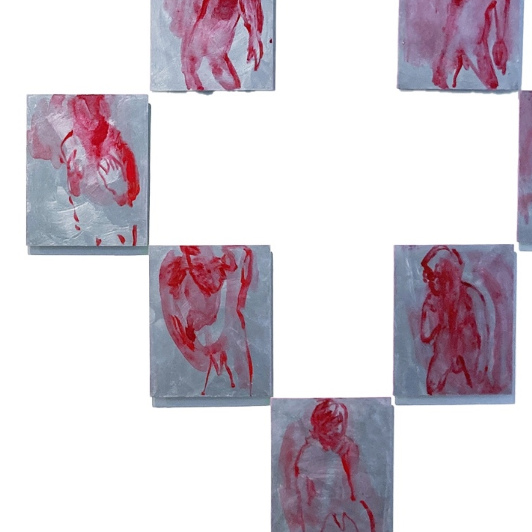 MARK MISIC | 'Red Rose - Shaman / dance of nobody' | 2025 | acrylic on board | H 1270 x W 1025 mm