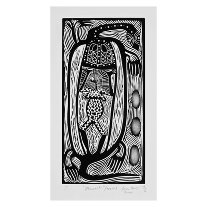 ARONE MEEKS | 'Munuiti (turtle)' | Linocut