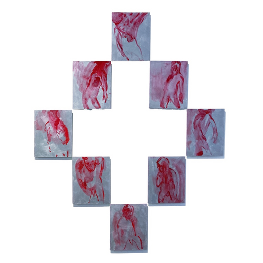 MARK MISIC | 'Red Rose - Shaman / dance of nobody' | 2025 | acrylic on board | H 1270 x W 1025 mm