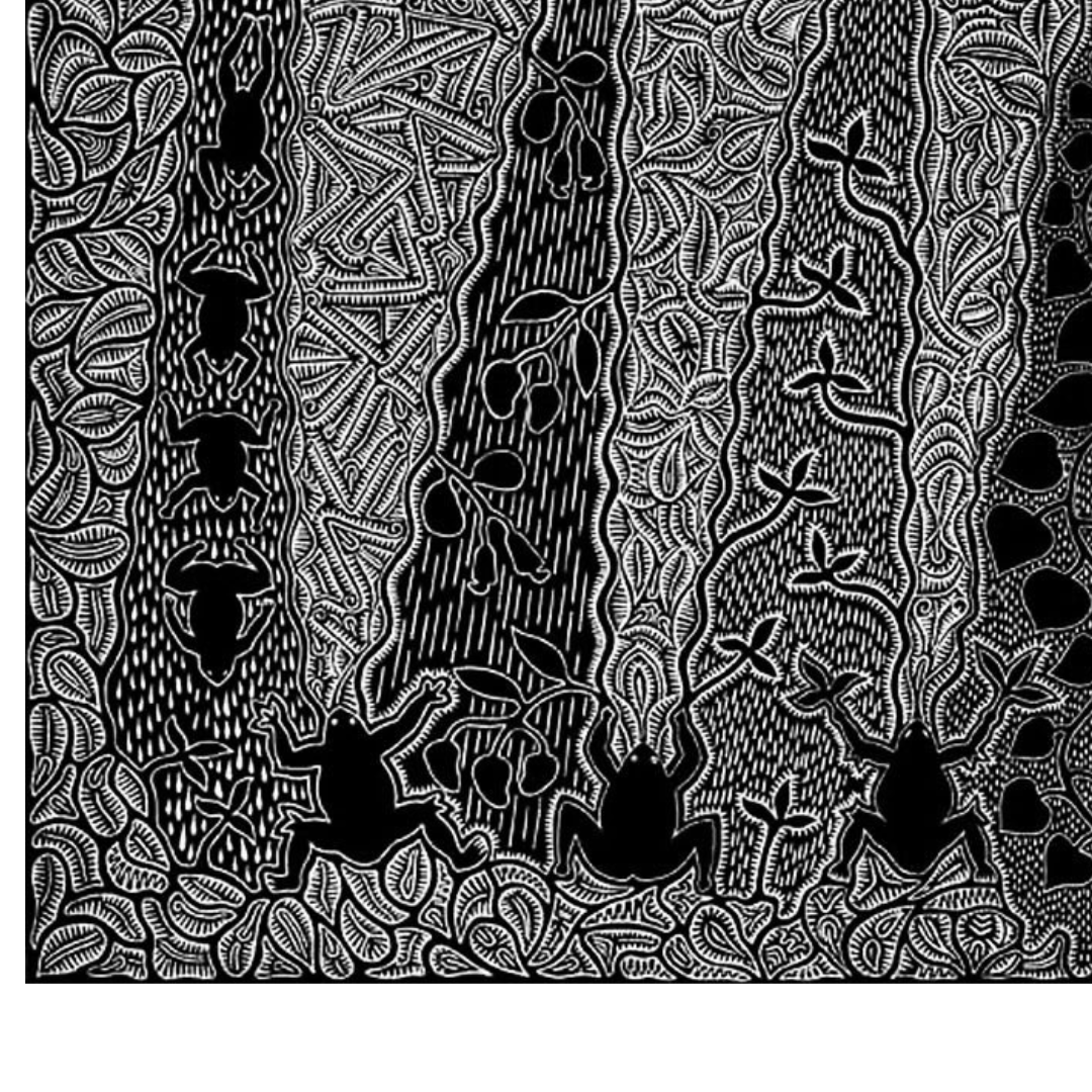 BILLY MISSI | 'Ari sulam ka (calling on the rain)' Linocut Print