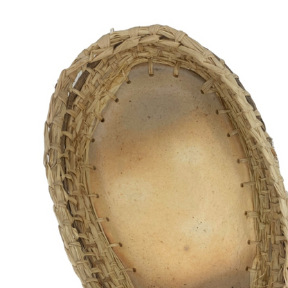 CHOLENA HUGHES | ‘Clay Weaving #4 | Wood-fired mixed clay / woven Madagascan raffia / palm spathe