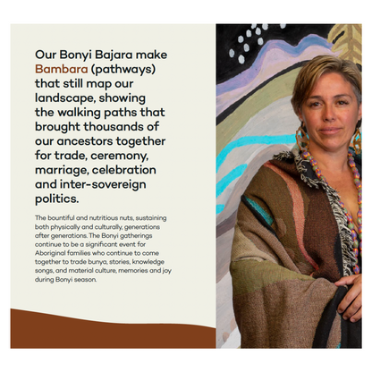 MUNIMBA-JA ART CENTRE - Libby Harward | 'Bambara (Pathways) Blanket' | Recycled Cotton Blanket