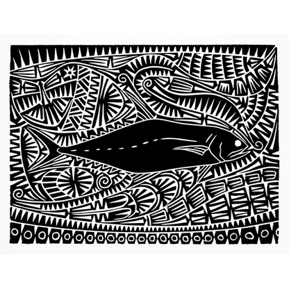 BRIAN ROBINSON | 'Queen Fish Motif' | Linocut print