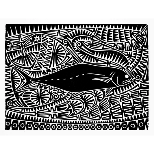BRIAN ROBINSON | 'Queen Fish Motif' | Linocut print