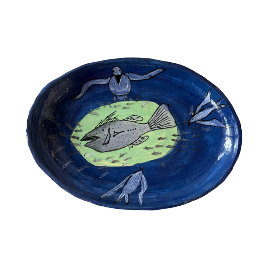 SANDRA KADDY- NPA Art Centre | ‘Ocean Plate’  | Hand-painted ceramic plate