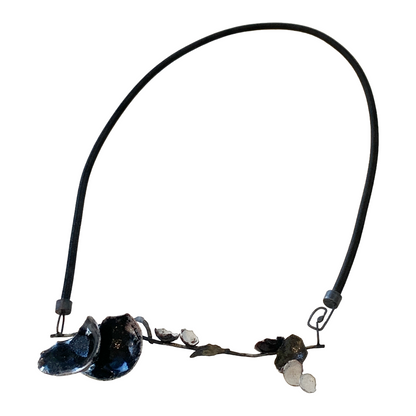 LOIS HAYES | ‘Shifting Contours - Necklace 1’ | 2025 | Enamel / recycled copper/ sterling silver/ nylon cord