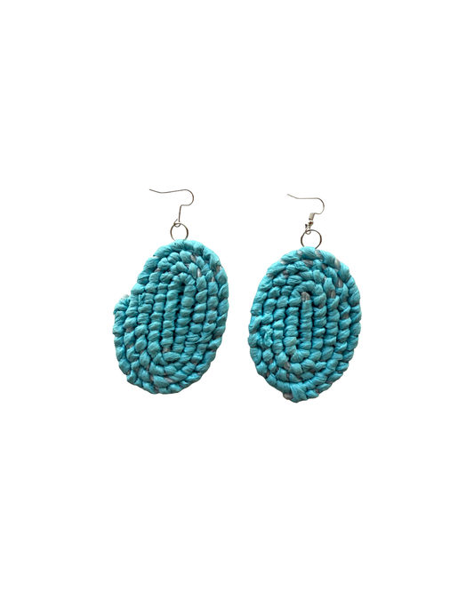 VENETTA DENHAM | 'Gundala' | Light blue woven earrings