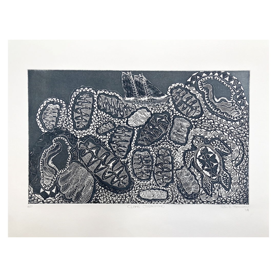PETER MORRISON | 'Clams (Tridacnidae)' Etching