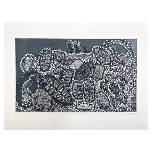 PETER MORRISON | 'Clams (Tridacnidae)' Etching