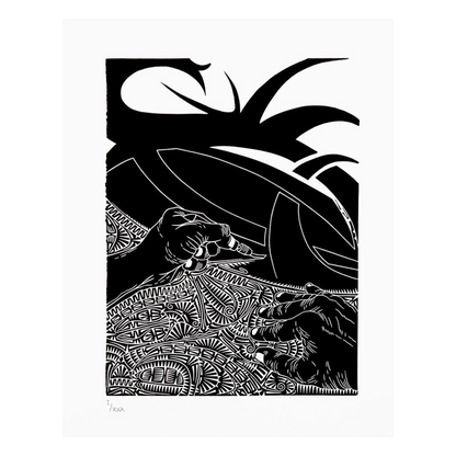 BRIAN ROBINSON | 'Marks of a printmaker (body parts I)' | Linocut Print